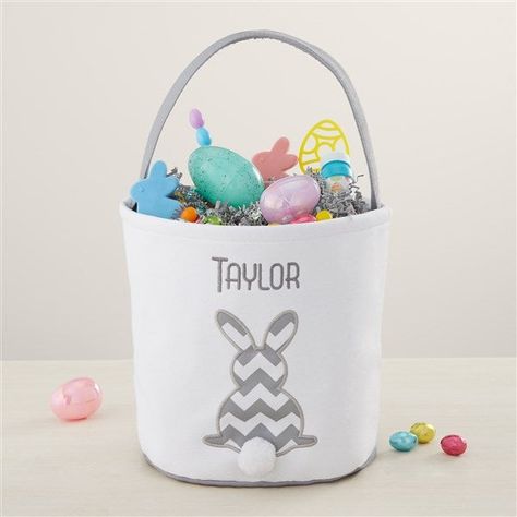 Grey Easter Bunny Personalized Soft Easter Basket Easter Basket Items, Coloring For Boys, Personalization Mall, Bunny Silhouette, Kids Easter Basket, Diy Crafts Life Hacks, Grey Bunny, Personalized Easter Basket, The Easter Bunny