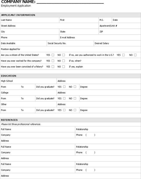 Blank Job Application 3 Printable Job Applications, Fraction Chart, Resume Format Download, Job Application Template, Application Template, Job Applications, Employment Application, Job Application Form, Youtube Business