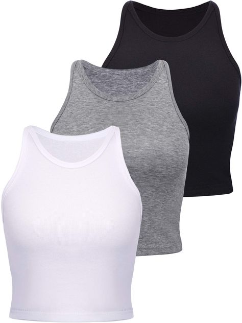 PRICES MAY VARY. Various colors: contains several colors for you to choose, these sports crop top easily matches with different outfits, meeting your different needs Comfortable material: the tank tops are made of quality spandex, soft, lightweight and stretchable, comfortable and convenient to wear Different using: the tank tops can be wore when you do sports in the gym, do yoga exercise or most outdoor or indoor activities; You can also wear these tops as pajama at home Universal fit: tank top Sports Crop Top, Sports Crop Tops, Sport Top, Cropped Tops, Vetements T Shirt, Crop Tank Top, Cotton Tank Top, Womens Basic, Different Outfits