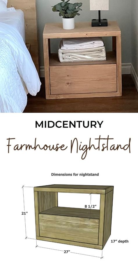 Bedside Table Plans Diy, How To Build A Bedside Table, Diy Wooden Nightstand Simple, Hardwood Nightstand Plans, Bedside Diy Table, Living Room End Tables Diy, Plywood Nightstand Diy, Diy Wood Nightstand Simple, Make Your Own Nightstand