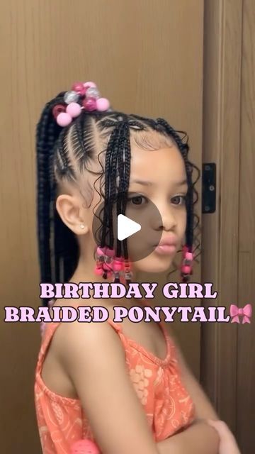 Bad Btch Empire 🥂 on Instagram: "🎀 @l8dynco.salon 🎀  •  STL BASED •  Text (314)600-5056  Check out our booking site for beautiful hair experience 🫶🏾   Style: Birthday Pony🩷 (under kids styles) Price: $150  Duration: 4 hours  Follow ••— @l8dynco.salon —•• for trending hairstyles, braiding tips, upcoming braiding classes, etc ✨🤌🏾🙏🏾 Follow ••— @l8dynco —•• for trending apparel & pieces, shoes, styling tips, - -  #stlbraider #stlquickweave #stlfrontals #stlponytails #hairpage #stlbraidingclass #braidinspo #hairstyles #trendinghairstyles #richoffhair #satisfyingvideos #love #straightbacks #braidedhairstyles #hairstylist  #stitchbraids #braidswithbabyhair #blackgirlbrsids #nailahdidit #ameenahh #estlhairstylist #hairstyles #slayeshairstyles #estlponytails #blackgirlhairstyles #hairrevi Braid Hairstyles For Girls Black, Children's Braids Black Hairstyles, Kid Braid Ponytail Styles, Back To School Braids Hairstyles For Kids, Girl Braided Hairstyles Kids Black, Braided Hairstyles For 10-12, Children Braided Hairstyles For Kids, Kid Birthday Hairstyles, Hairstyle For Kids Girl Black