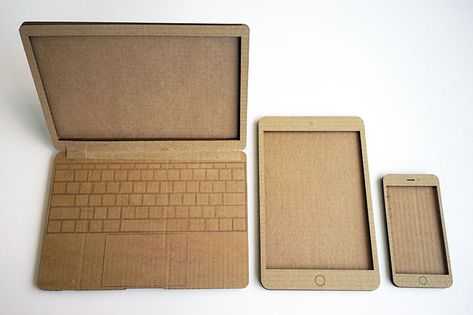 Cardboard Laptop, Cardboard Art Projects, Cardboard Crafts Kids, Cardboard Crafts Diy, طابع بريدي, Cardboard Box Crafts, Cardboard Toys, Tanah Liat, Cardboard Art