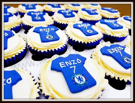 Personalised Chelsea cupcakes Chelsea Cupcakes, Chelsea, Cake, Quick Saves, Chelsea Fc