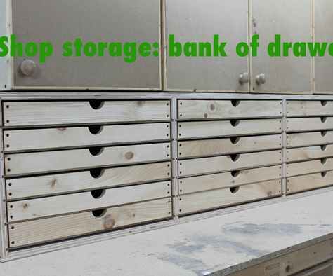 Dresser Drawer Slides, Metal Garage Cabinets, Drawers Ideas, Workbench With Drawers, Van Racking, Tool Drawers, Hardware Storage, Tool Storage Diy, Garage Work Bench