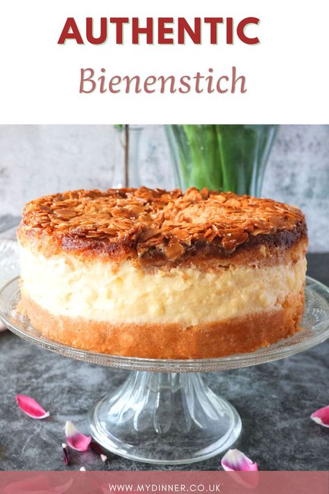 German Beesting Cake Bee Sting Cake Recipe, German Bee Sting Cake, Bienenstich Recipe, Easy German Recipes, Bee Sting Cake, German Food Authentic, German Desserts, German Cake, German Baking