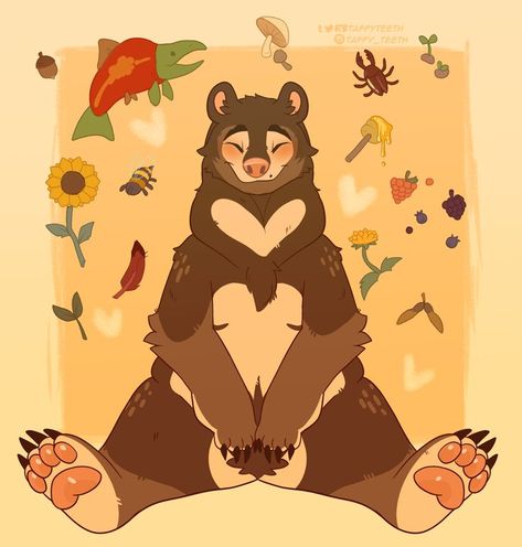 Bear Character Design, Anime Animals, Bear Art, Animal Sketches, Environment Concept Art, Art Poses, Kawaii Art, Funky Art, Creature Art