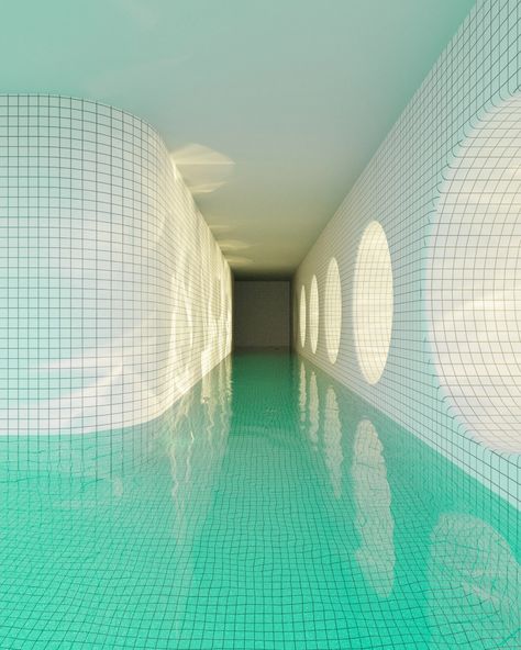 PRODUCTION Jared Pike, Dreamscape Architecture, Pool Rooms, Dream Pools, Hotel Interiors, Indoor Swimming, Weird Dreams, Indoor Swimming Pools, White Tiles