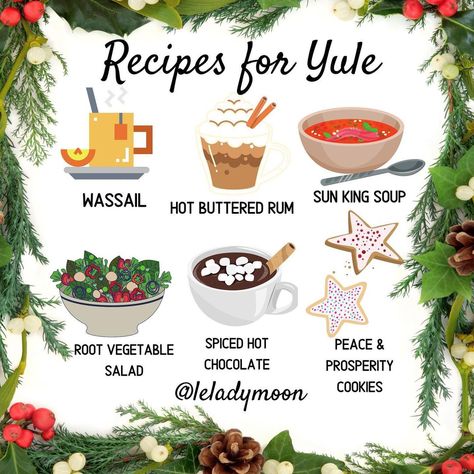 Yule Recipes Dinners, Yule Food, Cottage Witchcraft, Winter Equinox, Wicca Holidays, Witch Meme, Yule Traditions, Yule Crafts, Yule Celebration