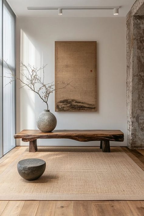 29 Scandinavian Japanese Interior Ideas for a Zen-Inspired Home 1 Japanese Entryway Ideas, Japanese Zen Room, Zen Style Living Room, Scandinavian Japanese Interior, Japanese Zen Interior, Japanese Entryway, Zen Style Interior, Zen Meditation Space, Colorful Minimalism