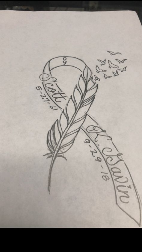 Memorial Ribbon Tattoos, Purple Memorial Tattoo, Purple Ribbon Tattoos, Tattoos For Women Small Meaningful, Rip Tattoo, Strong Tattoos, Tattoos Inspo, Date Tattoos, Remembrance Tattoos