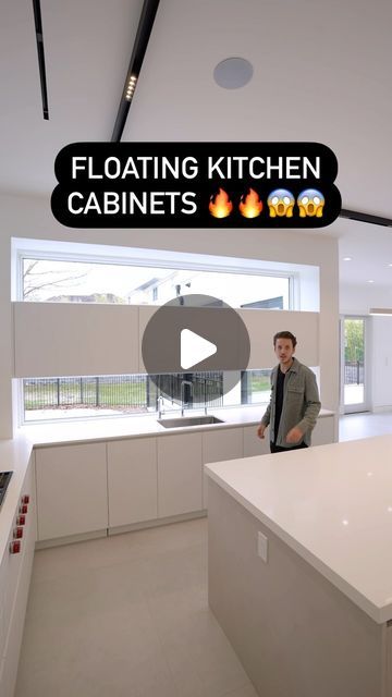 The Kitchen Guy on Instagram: "FLOATING KITCHEN CABINETS🔥😱🔥. WOULD YOU GIVE UP THE STOAGE SPACE FOE EXTRA SUNLIGHT?!" Alternatives To Upper Kitchen Cabinets, Floating Kitchen Cabinets, Brown Ceiling, Floating Kitchen, Floating Cabinet, Floating Cabinets, April 21, You Gave Up, The Kitchen