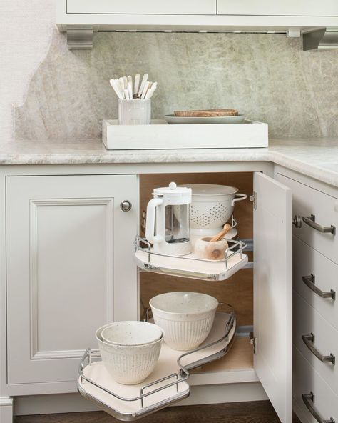 20 Hidden Kitchen Storage Ideas | Extra Space Storage Corner Cabinet Organization, Corner Organizer, Corner Drawers, Blind Corner Cabinet, Extra Space Storage, Corner Cabinets, Armoire D'angle, Corner Kitchen Cabinet, Kitchen Storage Space