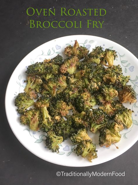 Oven Roasted Broccoli Fry | Baked Broccoli Baked Broccoli Oven, Broccoli Oven, Oven Roasted Broccoli, Crispy Broccoli, Baked Broccoli, Fried Broccoli, Broccoli Stir Fry, Baked Fries, Modern Food