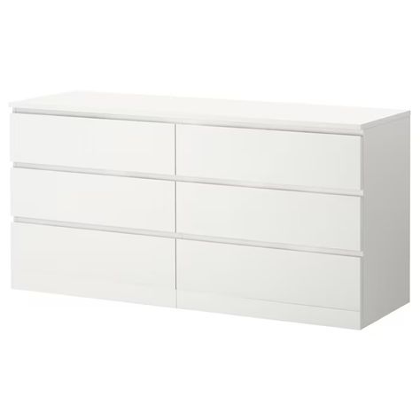 MALM 6-drawer dresser, white, 63x30 3/4" - IKEA Ikea White Dresser, Room Wishlist, Ikea Drawers, Malm Dresser, Ikea Dresser, White Room Decor, Ikea Kids, Ikea Malm, Preppy Room Decor