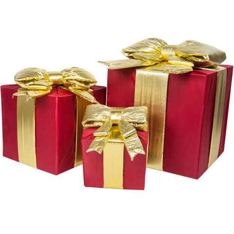 Christmas Gift Box Decor, Gold Christmas Presents, Huge Pile Of Christmas Presents, Luxury Christmas Presents, Red And Gold Christmas Wrapping, Outdoor Christmas Presents, Elegant Red Bow For Gift, Gold Wrapping Paper Christmas, Creative Corporate Gifts