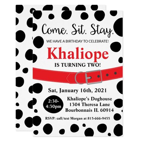 101 Dalmations Party, Puppy Birthday Theme, Dalmatian Party, Dog Birthday Invitations, Dalmatian Spots, Theme First Birthday, Dog Birthday Party, Puppy Birthday, Disney Birthday