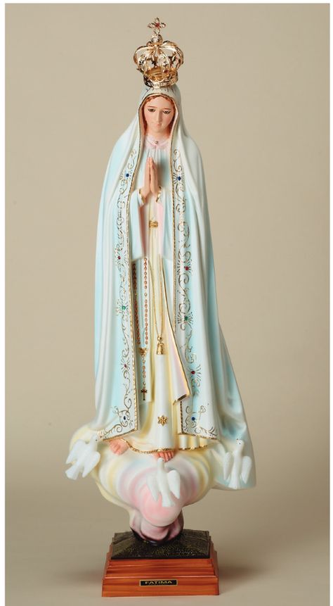 Lady Of Fatima Image, Our Lady Of Fatima Image, Mother Mary Images, Virgin Mary Statue, Jesus And Mary Pictures, Mary Statue, Mama Mary, Lady Of Fatima, Blessed Mother Mary