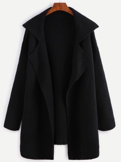 Gucci Belt Outfit, Long Sweater Coat, Coats Black, Lapel Coat, Latest Sweater, Long Sleeve Coat, Open Front Sweater, Long Sweater, Sweater Coat