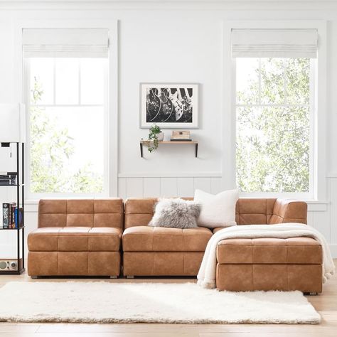 Baldwin Storage Super Sectional Set | Pottery Barn Teen Teen Lounge Rooms, Storage Sectional, Crib Ideas, Teen Lounge, Room Vibes, Teen Bedroom Furniture, Basement Remodel, Teen Bedding, Teen Bedroom Decor