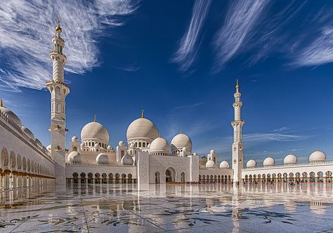 Grand Mosque Islamic Wallpaper Hd, Sheikh Zayed Grand Mosque, Mosque Architecture, Sheikh Zayed, Blue Mosque, Beautiful Mosques, Grand Mosque, World Pictures, Islamic Wallpaper