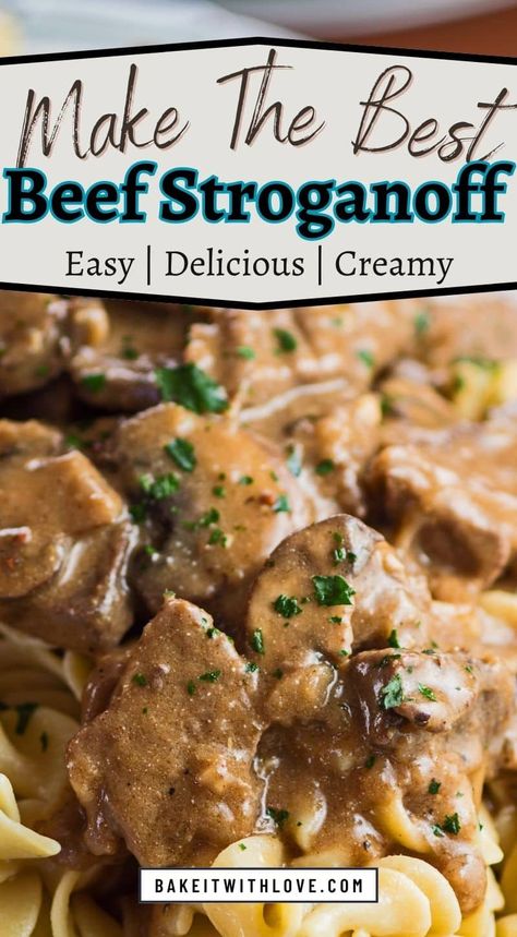 How to make the best beef stroganoff you've ever cooked with all of my tips in this complete guide. The Best Beef Stroganoff, Hamburger Stroganoff Easy, Homemade Stroganoff, Beef Alfredo, Stroganoff Recipe Easy, Hamburger Stroganoff Recipe, Recipe For Beef Stroganoff, Ground Beef Stroganoff Recipe, Homemade Beef Stroganoff