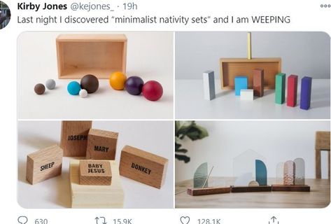 Minimalist Nativity Set, Minimalist Nativity Scene, Minimalist Nativity, Christmas Woodworking, Simple Nativity, Wooden Nativity Sets, Nerd Memes, Wooden Nativity, Baby Donkey