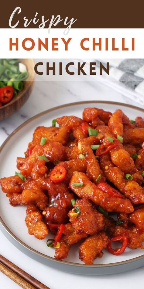 Honey Garlic Chilli Chicken, Asian Chilli Chicken, Chinese Honey Pepper Chicken, Chicken Dinner Recipes For Family Main Dishes, Crispy Chilli Chicken Chinese, Honey Chicken Noodles, Thai Honey Chicken, Honey Chilli Sauce Recipe, Chilli Fried Chicken