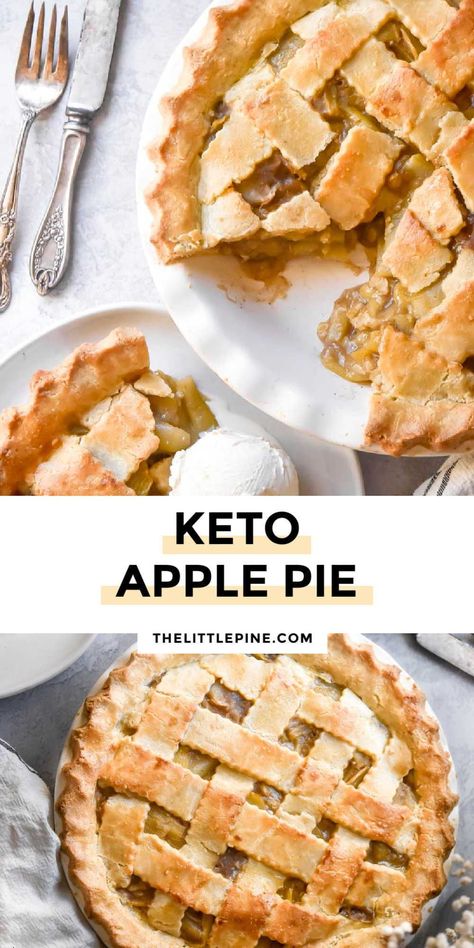 Low Carb Apple Pie, Keto Apple Pie, Apple Pie Easy, Keto Pies, Pie Easy, Keto Baking, Low Carb Low Fat Recipes, Pine Kitchen, Apple Pie Recipe