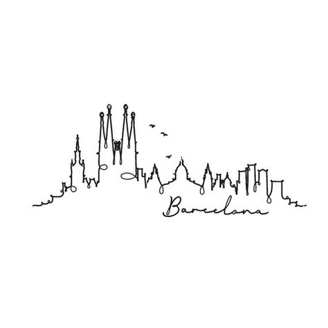 Temporary Tattoos, Travel Tattoo, Barcelona Skyline, Barcelona Spain, Backpack Tattoo, Tattoo Art, F Gaudi Tattoo, Prague Tattoo, Backpack Tattoo, Spain Tattoo, Spanish Tattoos, Barcelona Skyline, Skyline Tattoo, Barcelona Tattoo, Magic Fountain