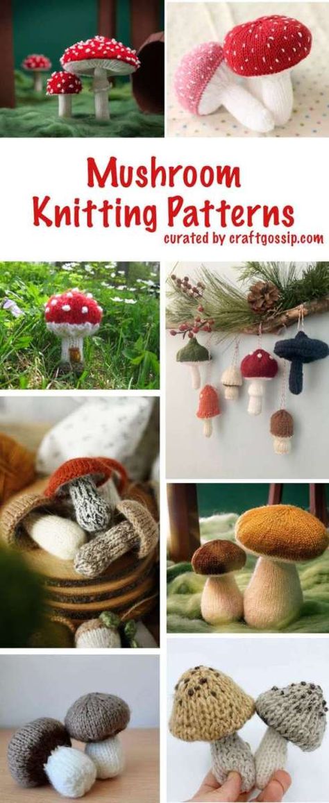 Mushroom Knitting, Mushroom Patterns, Amigurumi Mushroom, Mushroom Crafts, Crochet Mushroom, Gnome Gift, Flower Candle, For My Daughter, Free Knitting Pattern