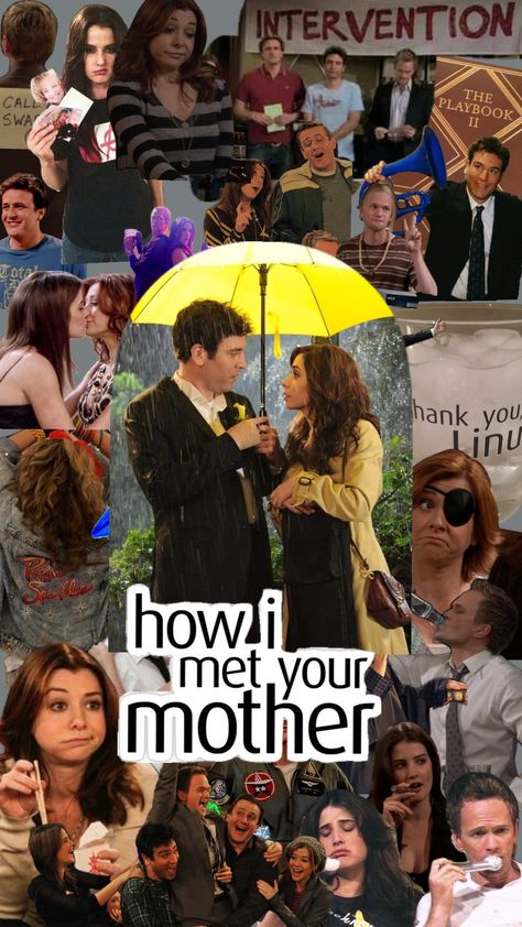 How I met your mother #himym #howimetyourmother #lilyaldrin #robinscherbatsky #marshalleriksen #termosky #barneystinson #traceymosby How I Met Your Mother Collage, How I Met Your Mother Aesthetic, How I Met Your Mother Wallpapers, Ted And Tracy, Mother Drawing, Barney And Robin, 2000s Shows, How Met Your Mother, Anniversary Books