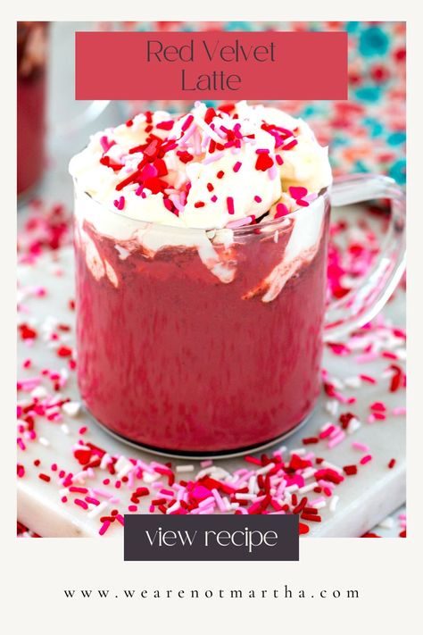 Red Velvet Latte Recipe, Red Velvet Coffee, Red Velvet Latte, Cream Cheese Whipped Cream, Witch Recipes, Beverages Recipes, Coffee With Cream, Coffee Creations, Red Velvet Desserts