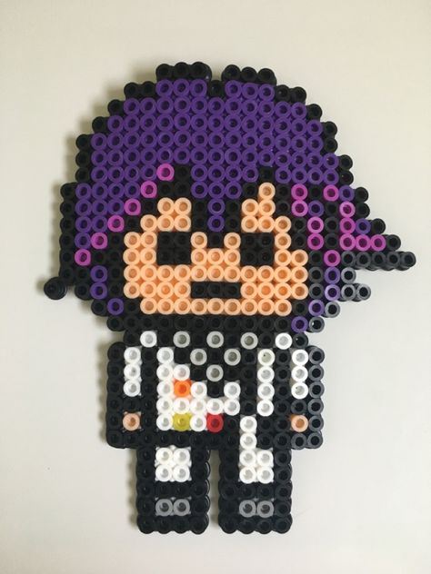 Perler Beads Danganronpa, Danganronpa Perler Beads, Danganronpa Perler, Pyssla Pattern, Anime Perler Bead Patterns, Anime Perler, Perler Bead Mario, Bead Templates, Anime Pixel