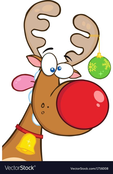 Reindeer Cartoon, Deer Cartoon, How To Draw Santa, Cartoon Reindeer, Head Illustration, Bee Pictures, Royalty Free Clipart, Happy Cartoon, A Deer