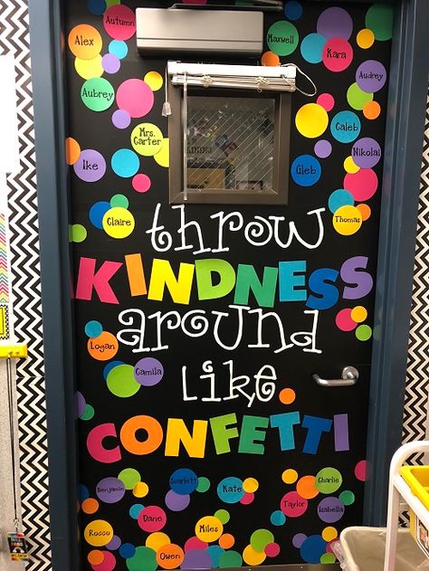 Classroom Door Decorations Welcome Back To School, Fun Classroom Door Ideas, Unique Classroom Themes Preschool, Kindness Bulletin Board Elementary, Kindness Door Decorations, New Years Door Decorations Classroom, Kindness Door Decorations Classroom, Kindness Classroom Door, New Years Classroom Door