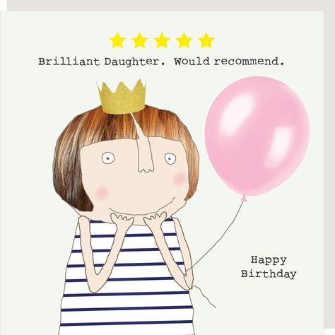 Rosie Made A Thing Five Star Daughter Birthday Card Humour Greeting Cards FSR03 Witty Birthday Cards, Rosie Made A Thing, Girl Christmas Card, Fun Birthday Card, Daughter Birthday Cards, Happy Birthday Art, Happy Birthday Daughter, 50th Birthday Cards, Pebble Grey