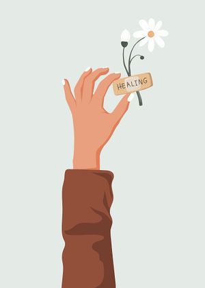 Healing Illustration, Hands Background, Aesthetic Healing, Hand Holding Flower, Feminine Illustration, Hands Holding Flowers, Flower Drawing Tutorials, Lifestyle Illustration, Illustration Quotes