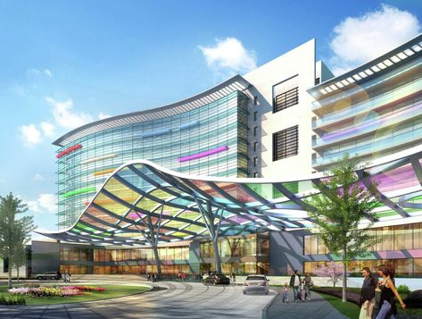 Gallery of Suzhou Children's Hospital / HKS - 12 Children Hospital Design, Hospital Design Architecture, Kids Smile, Hospital Architecture, Healthcare Architecture, Children Hospital, Hospital Interior, Architecture Concept Drawings, Hospital Design