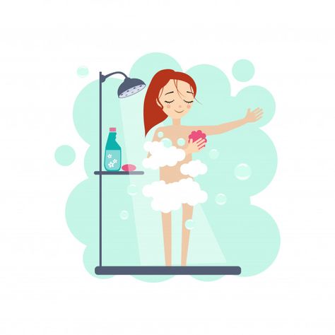 Woman Taking A Shower, Shower Illustration, Daily Routine Activities, When Life Gets Hard, Declutter Your Mind, Getting Rid Of Clutter, Take A Shower, Relaxing Music, Daily Routine