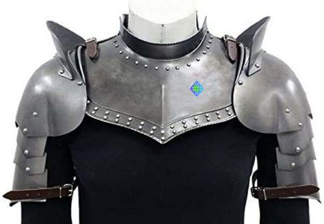 Knight Pauldron, Viking Halloween Costume, Vikings Halloween, Medieval Gambeson, Chainmail Shirt, Shoulder Guard, Larp Armor, Female Armor, Shoulder Armor