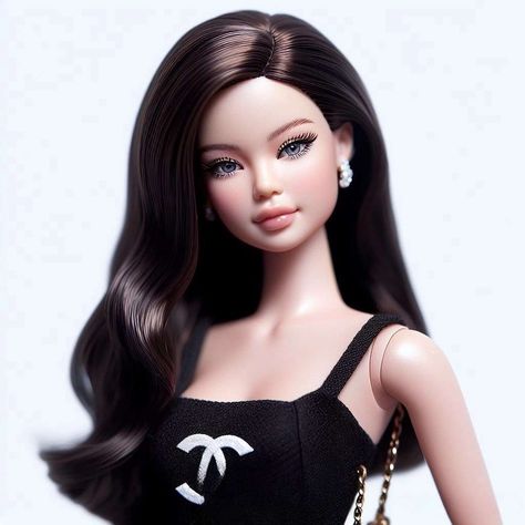 Asian Barbie Aesthetic, Asian Barbie Doll, Black Hair Barbie Doll, Doll Like Beauty, Barbie Oc, ศิลปะ Sugar Skull, Curvy Barbie, Club Party Dresses, Bratz Doll