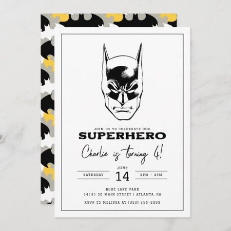 Batman Head Super Hero Boys Birthday for $3.08 - Birthday Invitations Cartoon Super Hero, Super Hero Kids, 92nd Birthday, Batman Theme, Batman Birthday Party, Batman Party, Batman Birthday, Birthday Cheers, Boy Birthday Invitations