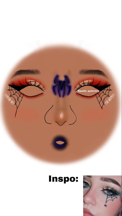 Spider Man Eyeshadow Look, Marvel Halloween Makeup, Spider Man Eyeshadow, Spider Man Makeup Looks, Easy Spiderman Makeup, Spiderman Makeup Woman Easy, Spider Man Inspired Makeup, Spiderman Eyeshadow, Spider Man Eye Makeup