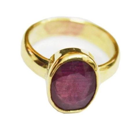 "Mens Jewelry Natural Ruby Gemstone Ring/Panchdhatu Ruby (Manik) Gemstone Rings For Men's and Women's Product  : Ring Gemstone : Natural Ruby (Manik) Stone Size :  3.70 ct- 10 ct. (4 to 11 Ratti) Metal : Panchdhatu This ring is suitable for Men having ring sizes between 7.75 to 10.25 as per US ring size and Women having ring sizes between 4.70 to 7.25 as per US ring size. Ruby or Manik/Mankya/Manak is left open from the back side for rays to pass through and reach finger properly. High quality making in our own state-of-the-art manufacturing unit gives this ring a beautiful look. Gemstone certified by a Well reputed laboratory. This fashionable flat ring band is dainty and elegant. While it is simple in design, you can personalize yours with inspirational messages, custom coordinates, name Jewelry Making Kits, Colorless Diamond, Ruby Gemstone, Minimalist Rings, Ruby Ring, Natural Ruby, Fashion Flats, Birthday Gifts For Her, Rings Statement