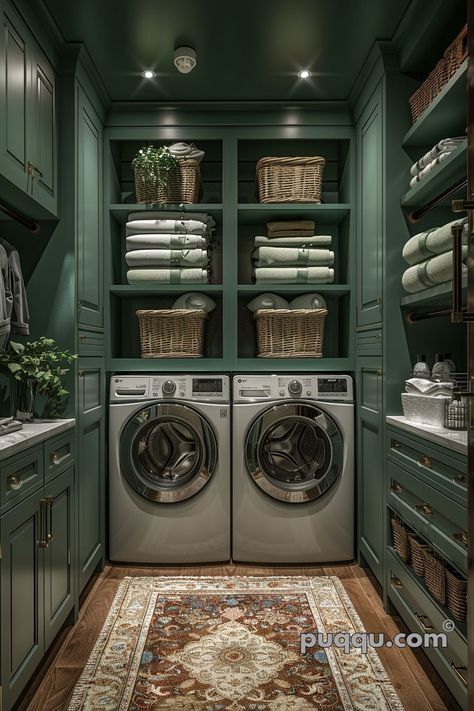 Green Laundry Room, Laundry Room Update, Green Laundry, Dream Laundry Room, Laundry Room Layouts, Laundry Room Renovation, Laundry Design, Laundry Room Ideas, Laundry Room Inspiration