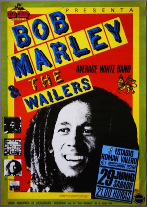 Bob Marley & The Wailers, Usera (Madrid), 29 de junio 1980 Reggae Music Posters, Bob Marley And The Wailers, Bob Marley Poster, Arte Bob Marley, Reggae Art, Bob Marley Music, Bob Marley Art, Spain Tour, Nesta Marley