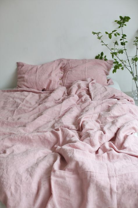 "Linen duvet cover in pink color handmade from soft and pre-washed pure linen fabric and handmade wooden buttons. The duvet cover is lightweight, breathable, regulates humidity, making this duvet cover a great choice for those looking for coziness and comfort in the bedroom. If you want complete linen bedding set, we recommend our linen pillowcases: https://www.etsy.com/shop/LinaraArt?ref=seller-platform-mcnav&section_id=22682891 -------------------------------------------------------------- Light Pink Duvet Cover, Autumn Details, Bedding Queen, Pink Duvet, Uni Room, Duvet Cover King, Studio Apt, Pink Duvet Cover, Future Apartment Decor