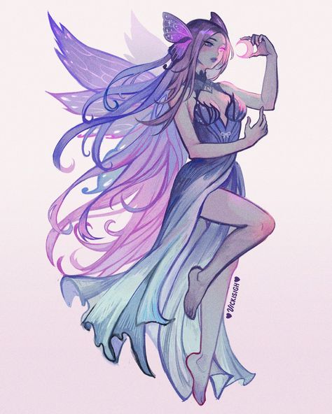 Vicki Sigh Art, Fairy Character Inspiration, Fairy Design Character, Oc Character Inspiration, Air Character Design, Vicki Sigh, Fairy Art Drawing, Faerie Drawing, Fairy Character Art