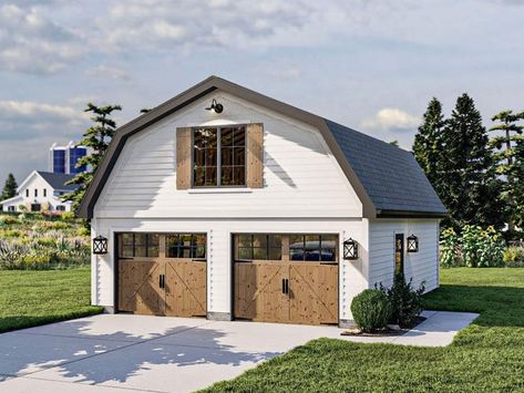 Barn Garage Plans, Barn Style Garage, Garage Plans With Loft, 2 Car Garage Plans, Gambrel Barn, Barn Plan, Loft Plan, Garage Loft, Ultimate Garage