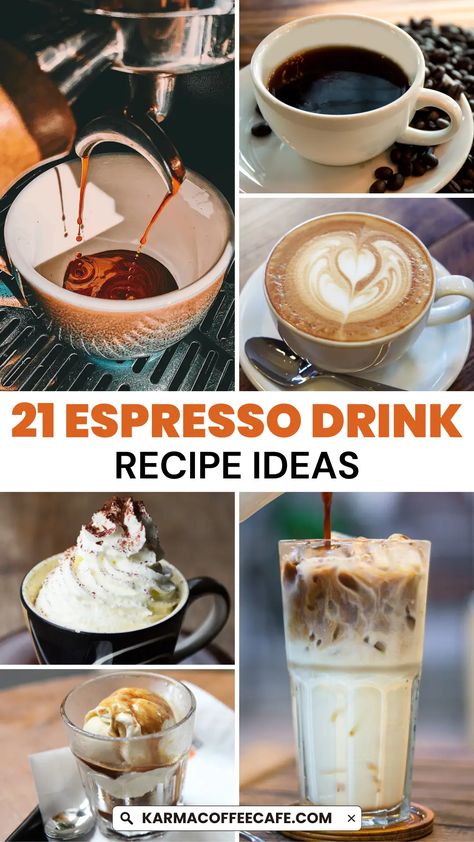 21 Must-Try Espresso Drinks: Delicious Recipes to Master at Home Espresso Machine Recipes At Home, Espresso Maker Recipes, Expresso Recipes, Espresso Machine Recipes, Espresso Drink Recipes, Espresso Recipe, Coffee Recipes Hot, Diy Starbucks, Espresso Recipes